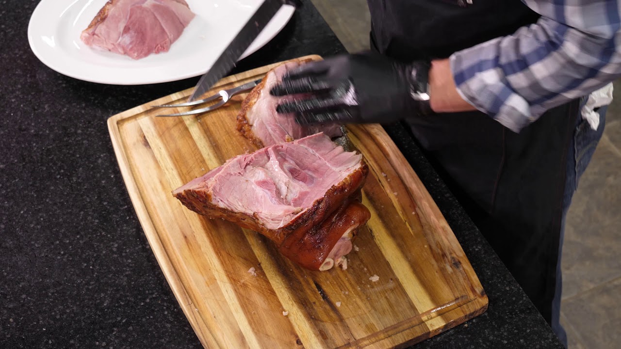 how to carve a shank ham